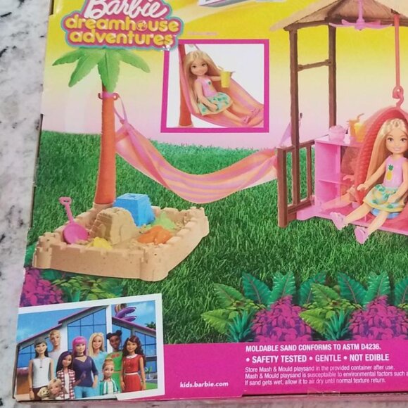 NWT 🩷 Barbie Chelsea Doll Tiki Hut Playset with Moldable Sand. NIB - Picture 9 of 10